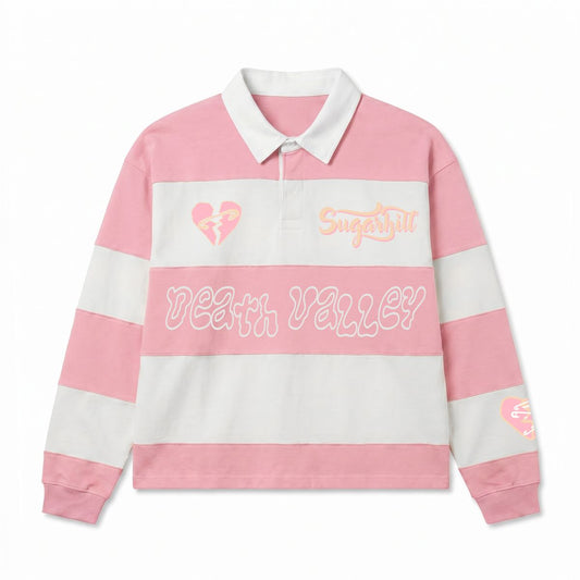 Sugarhill "Together " Polo Shirt Pink White