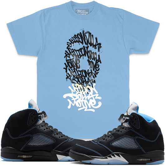 Million Dolla Motive (Graffiti Mask - University Blue T-Shirts)