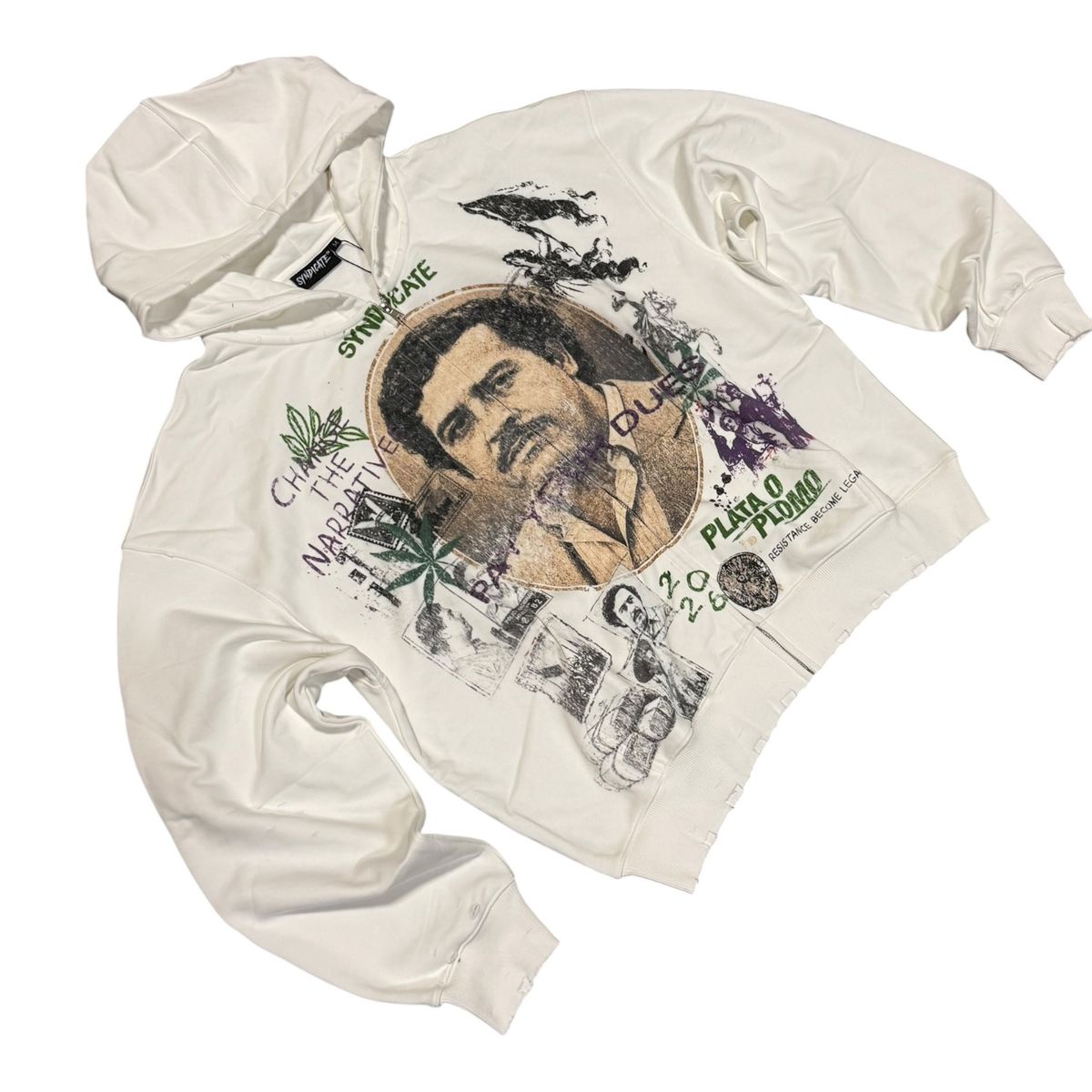 Syndicate "Pay Dues" Zip Up White