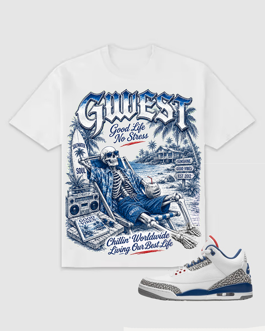 G West Atlanta Good Life No Stress White T-Shirts