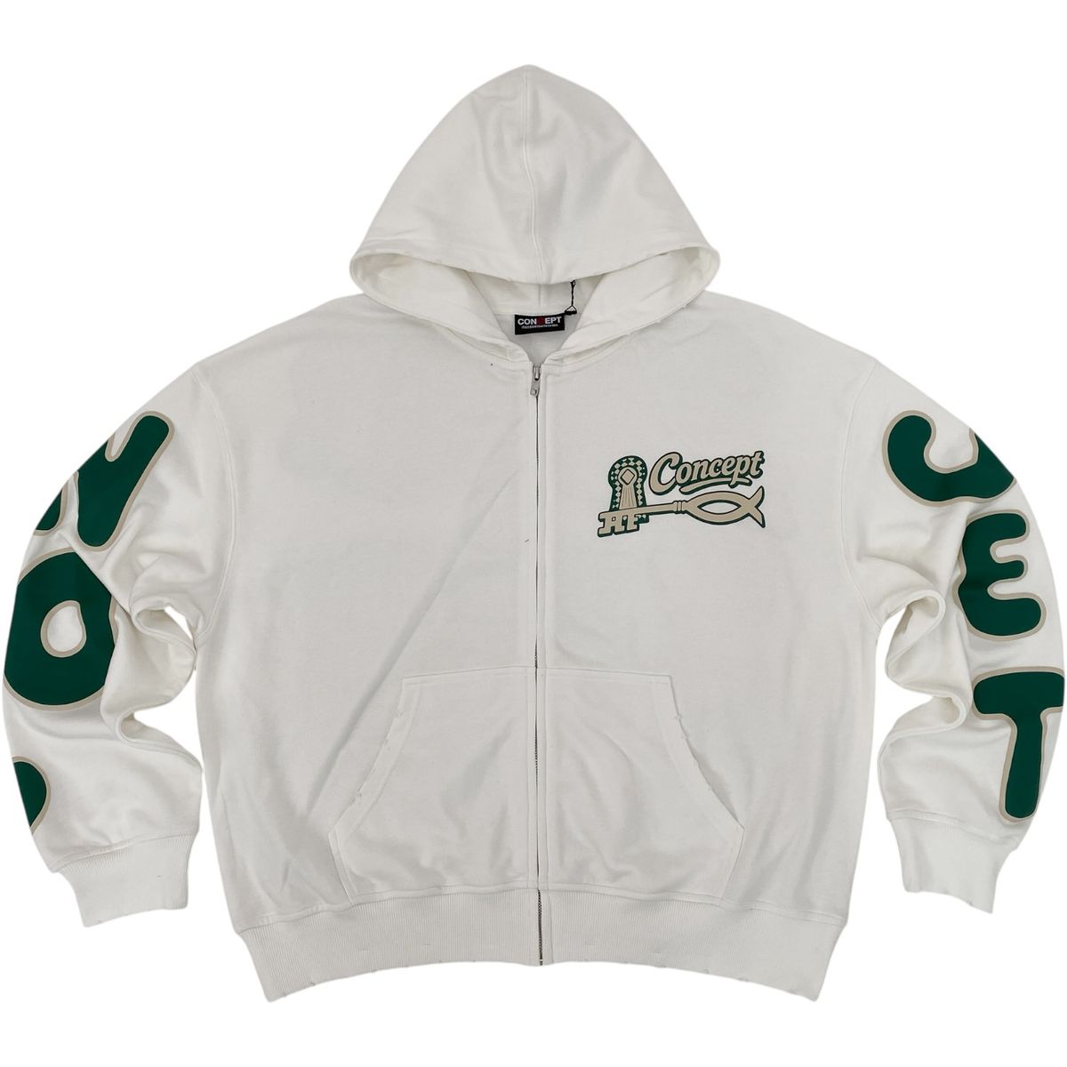 Concept "Faith" Zip up Hoodie - White/Green