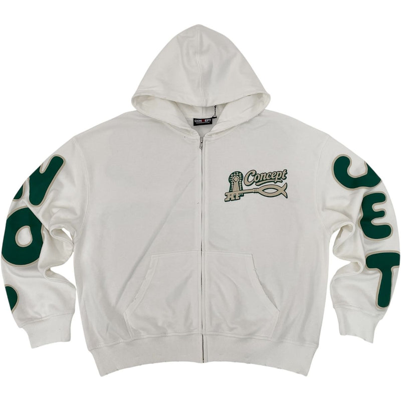 Concept "Faith" Zip up Hoodie - White/Green