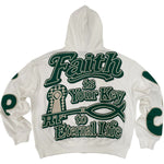 Concept "Faith" Zip up Hoodie - White/Green