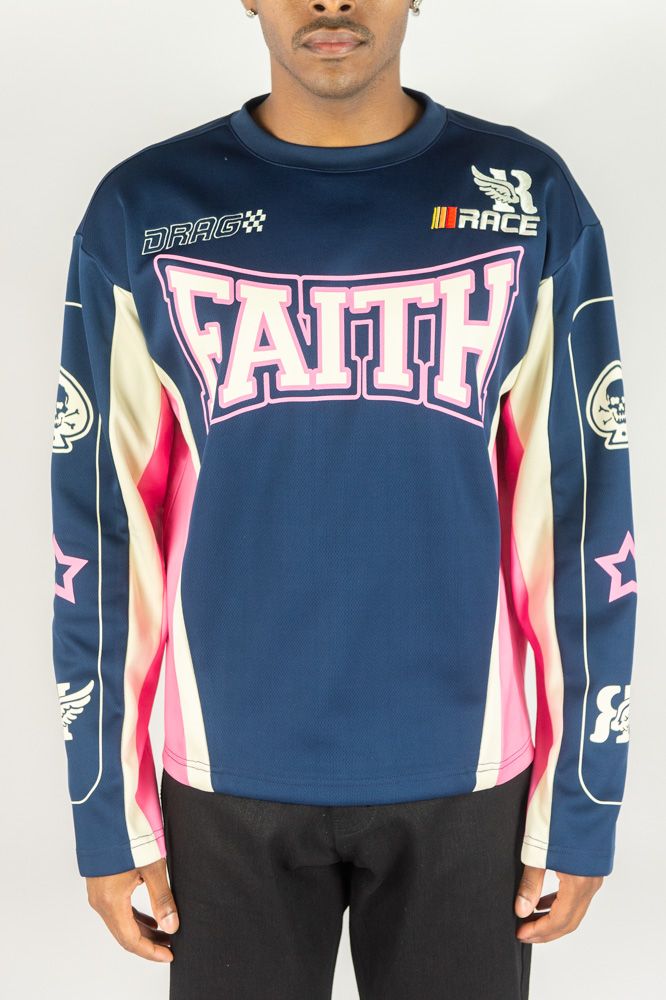 Rebel Minds Faith 32 Air Mesh  Long Sleeve Navy /Pink