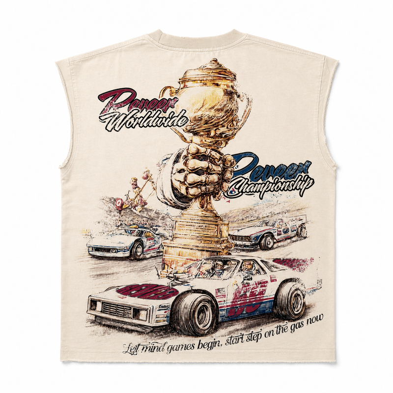 Reveer "Racer" Khaki Cut Off T-Shirt