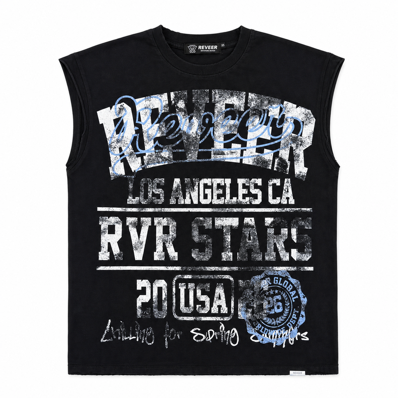Reveer "Stars" Black Cut Off  T-Shirt
