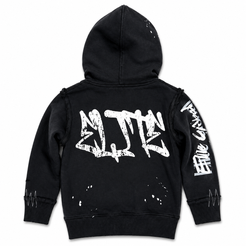 Elite Premium Double Layer Royal Kids Black Zip-Up