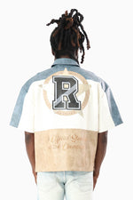 Smoke Rise Royalty Colorblock Full Zip Pale Khaki Shirt