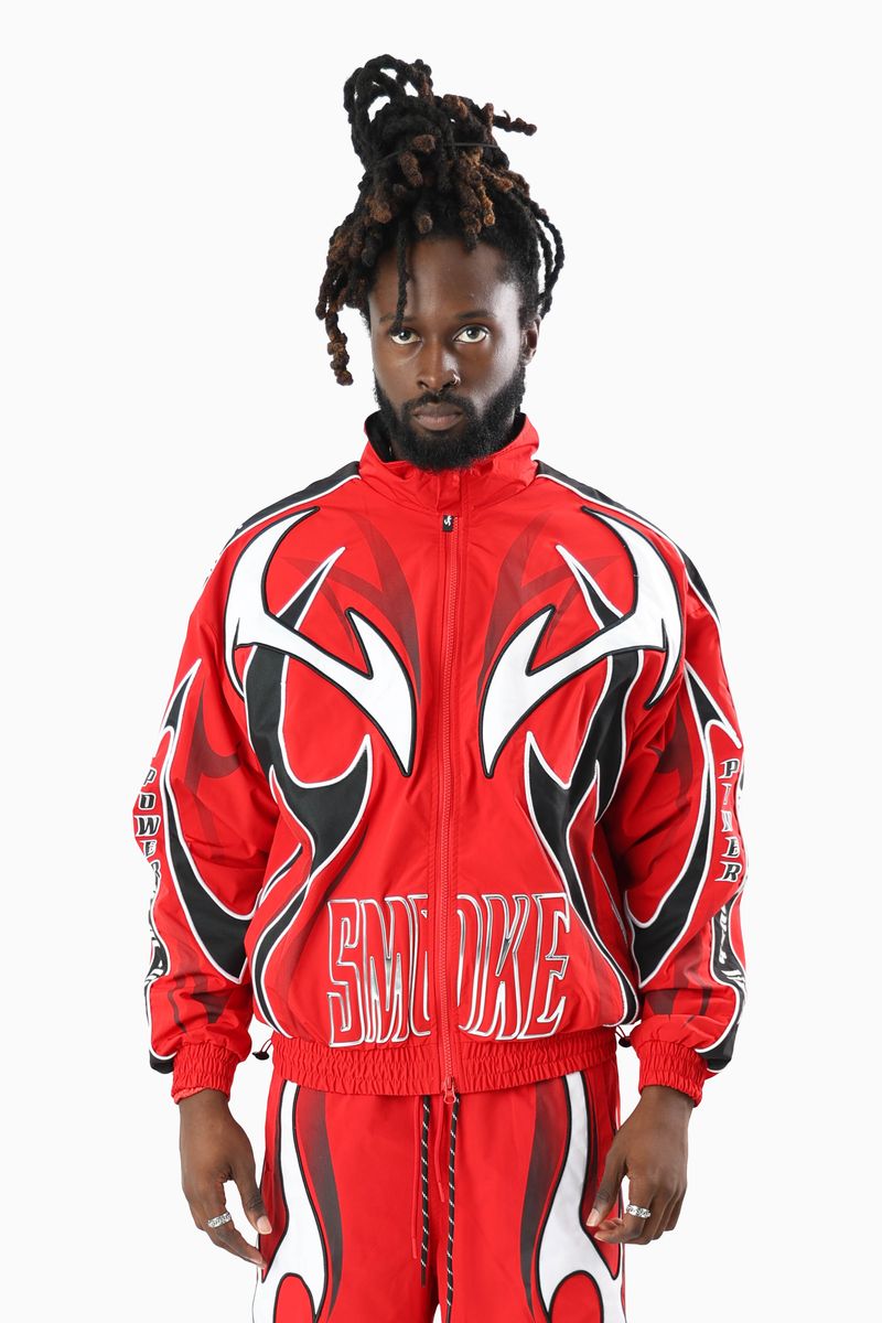 Smoke Rise Power Red  Windbreaker Set