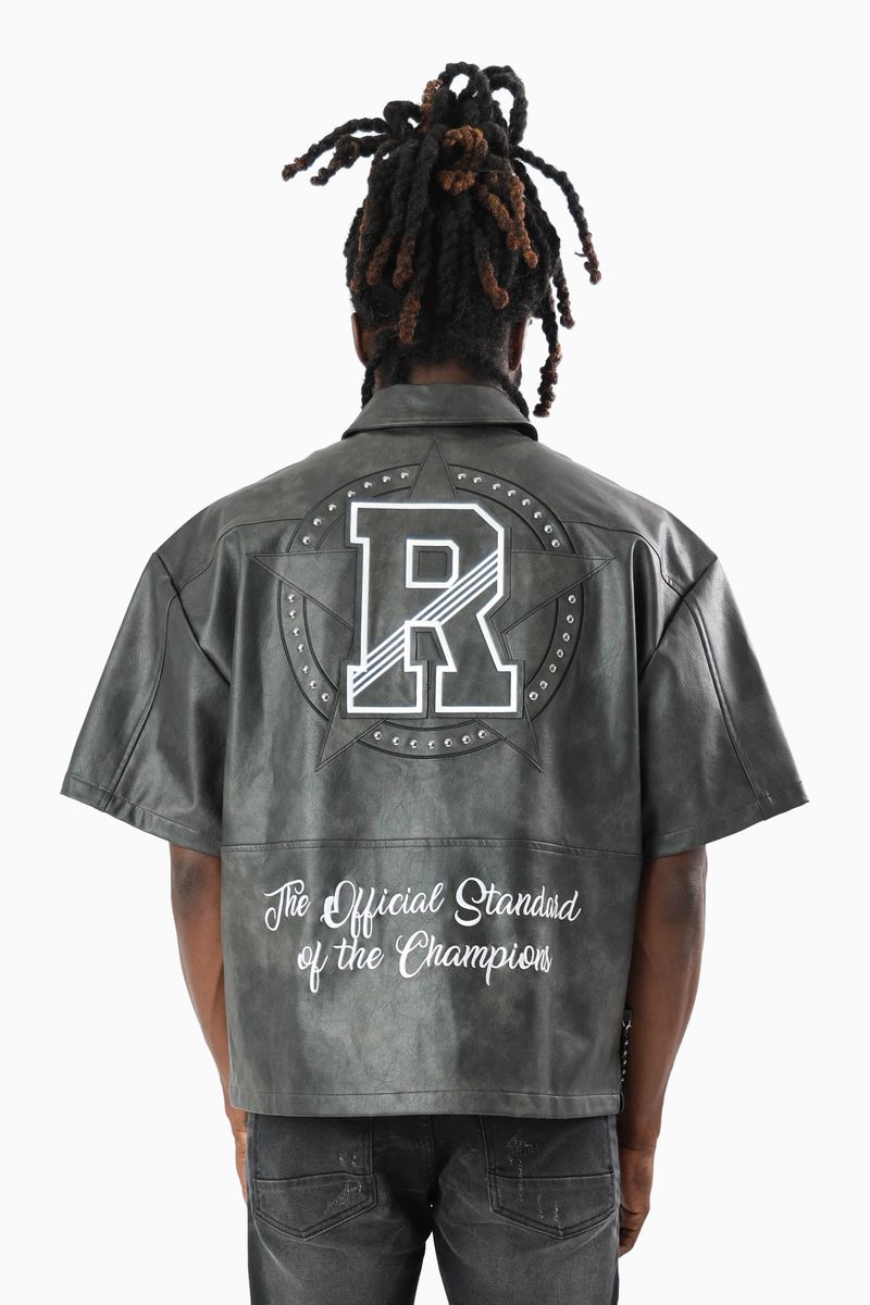 Smoke Rise Royalty Colorblock  Full Zip Black Shirt