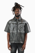 Smoke Rise Royalty Colorblock  Full Zip Black Shirt