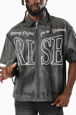 Smoke Rise Royalty Colorblock  Full Zip Black Shirt