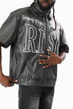 Smoke Rise Royalty Colorblock  Full Zip Black Shirt