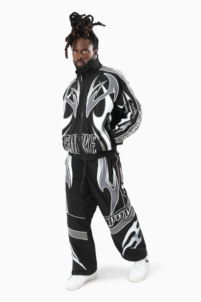 Smoke Rise Power Black Windbreaker Set