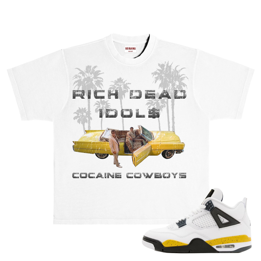 Rich Dead Cocaine Cowboys  T-Shirt White