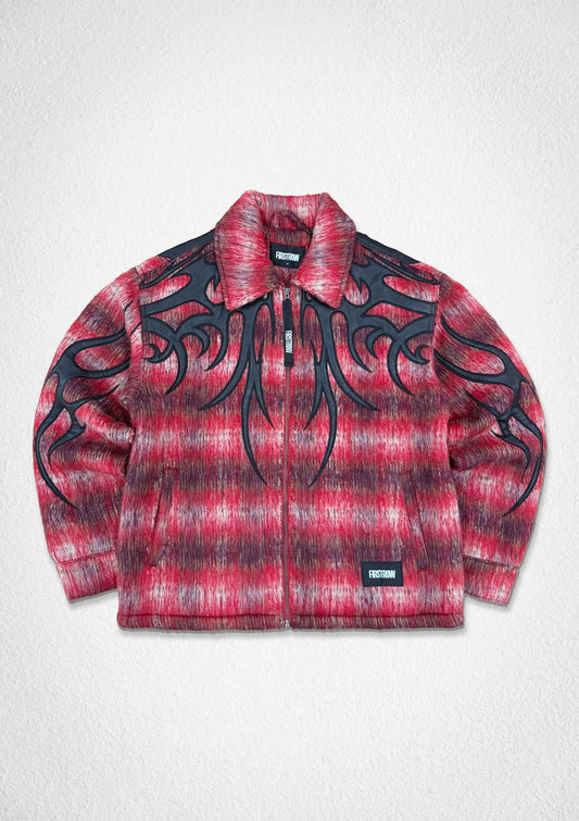 First Row Shadow Worship Crimson Plaid Red  Jacket