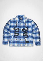 First Row Shadow Worship Twin Snakes Blue Jacket