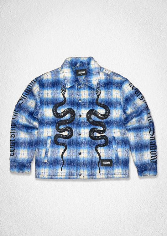 First Row Shadow Worship Twin Snakes Blue Jacket