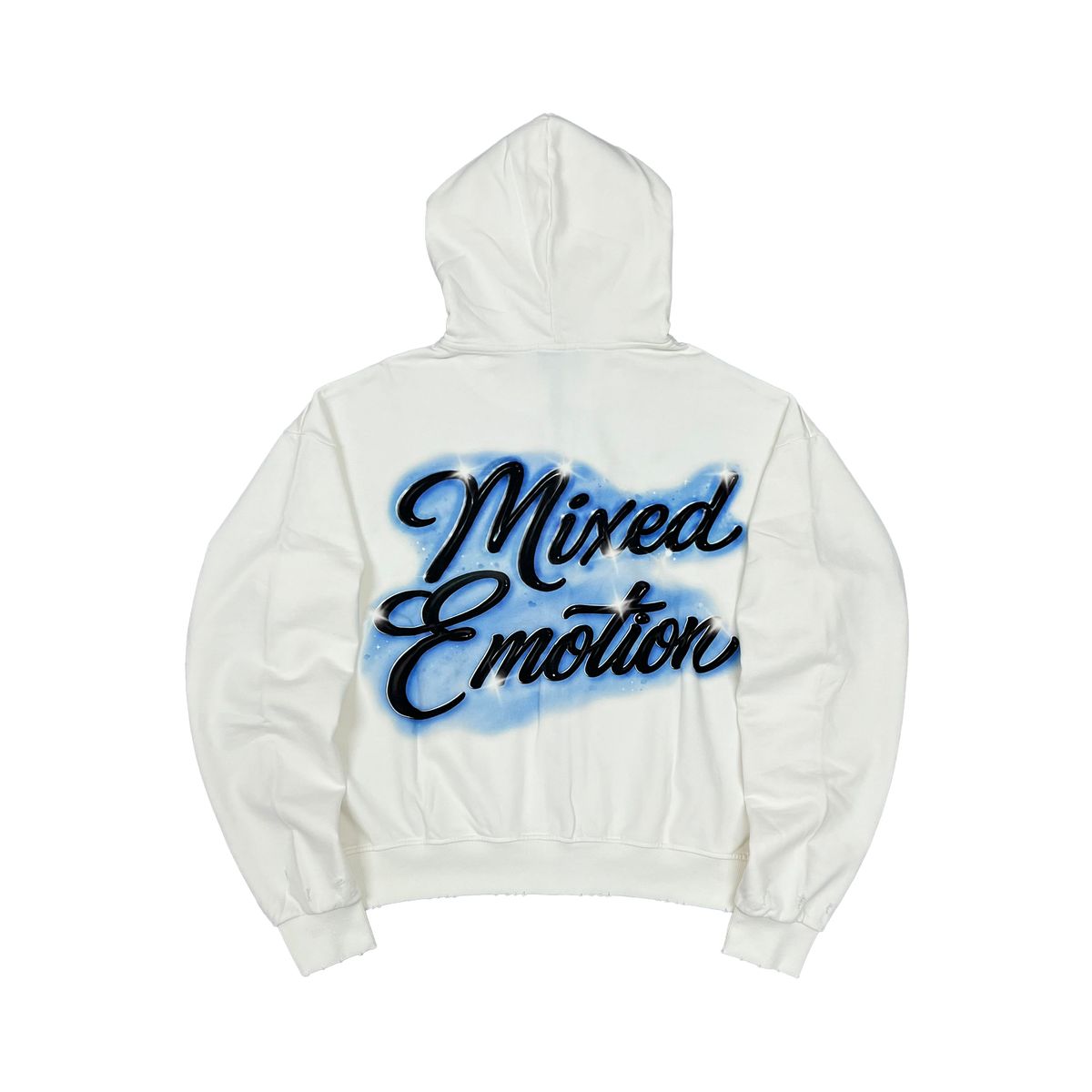 Mixed Emotion White “Cupid’s Arrow” Zip up Hoodie