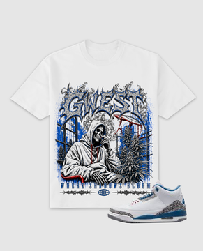 G West Where Shadows Bloom White/Blue T-Shirt