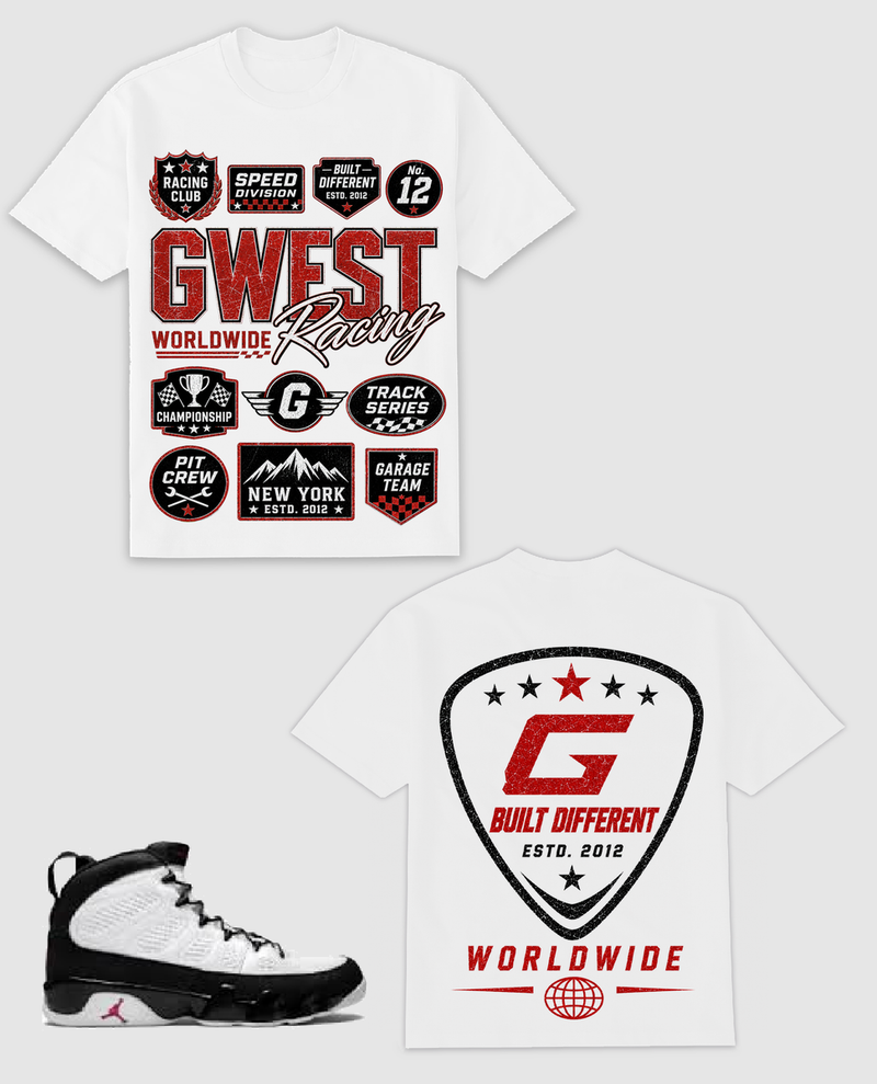 G West Worldwide White/ Red/ Black T-Shirt