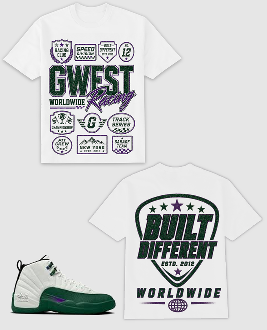 G West Worldwide White Green Purple T-Shirt