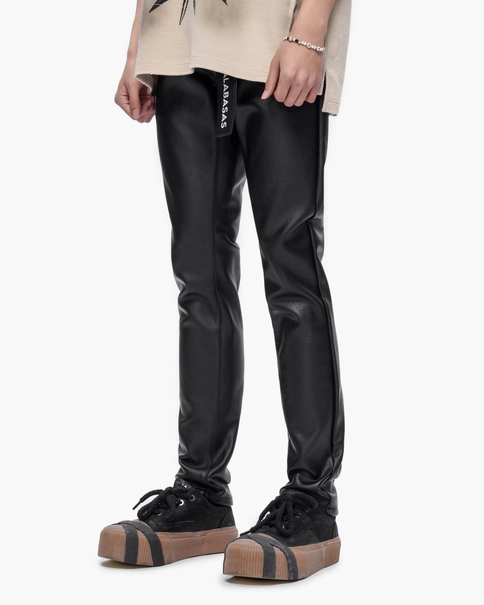 Valabasas Mr.Slim Black Leather Jeans