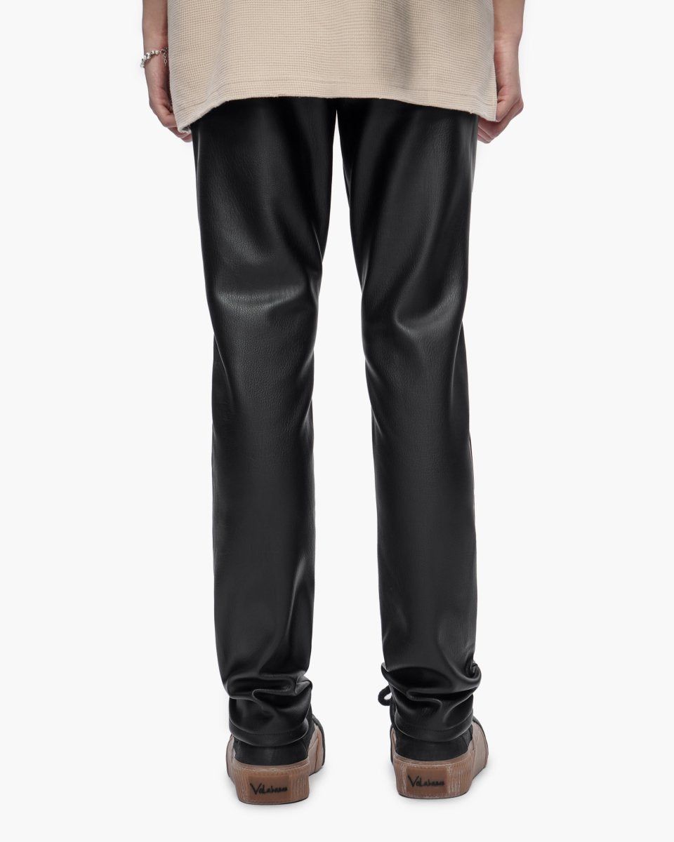 Valabasas Mr.Slim Black Leather Jeans