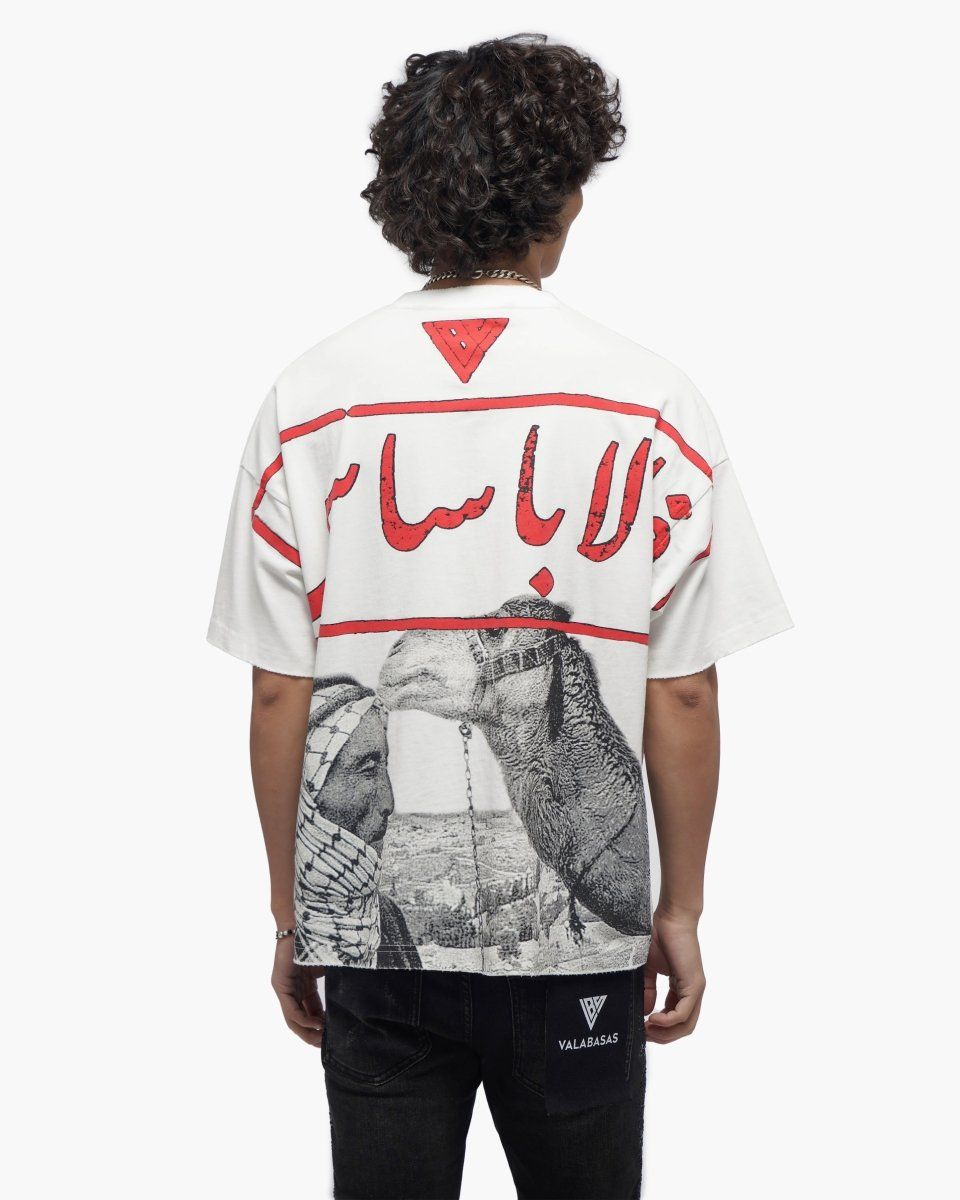 Valabasas  Camel Grey Tee White