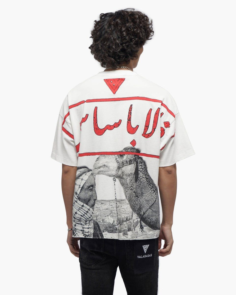Valabasas  Camel Grey Tee White