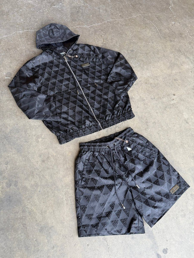 Valabasas  Monogram 2.0 Black Windbreaker Set