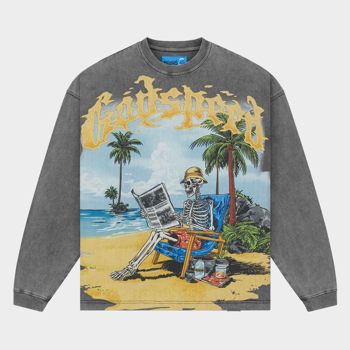 Godspeed Skeleton Beach II LS T-shirt NG (Grey Wash) – Underground Clothing