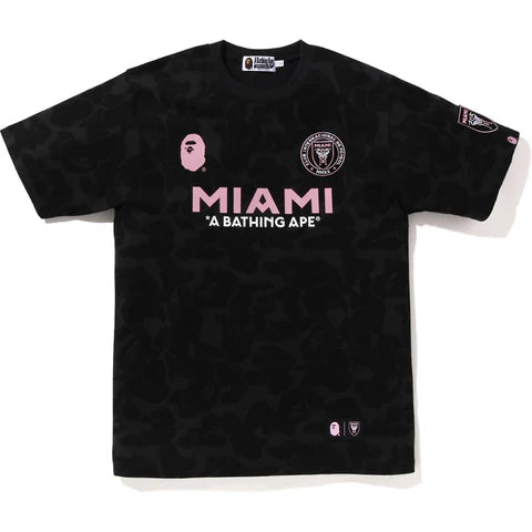 A Bathing Ape Bape BAPE x Inter Miami CF Camo Black Tee