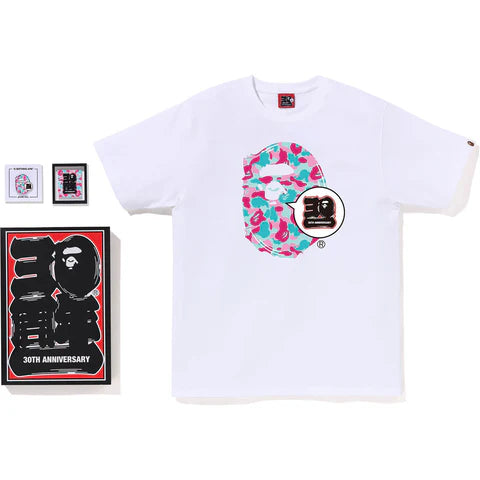 A Bathing Ape Bape Store Miami Bape 30th Anniversary Ape Head White Tee