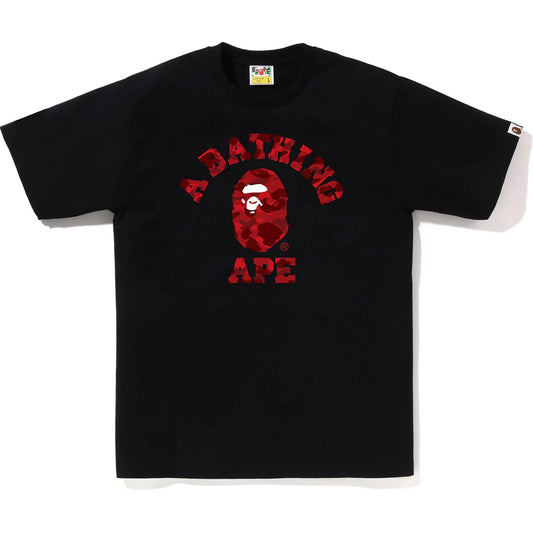 A Bathing Ape Bape Color Camo College Tee Black