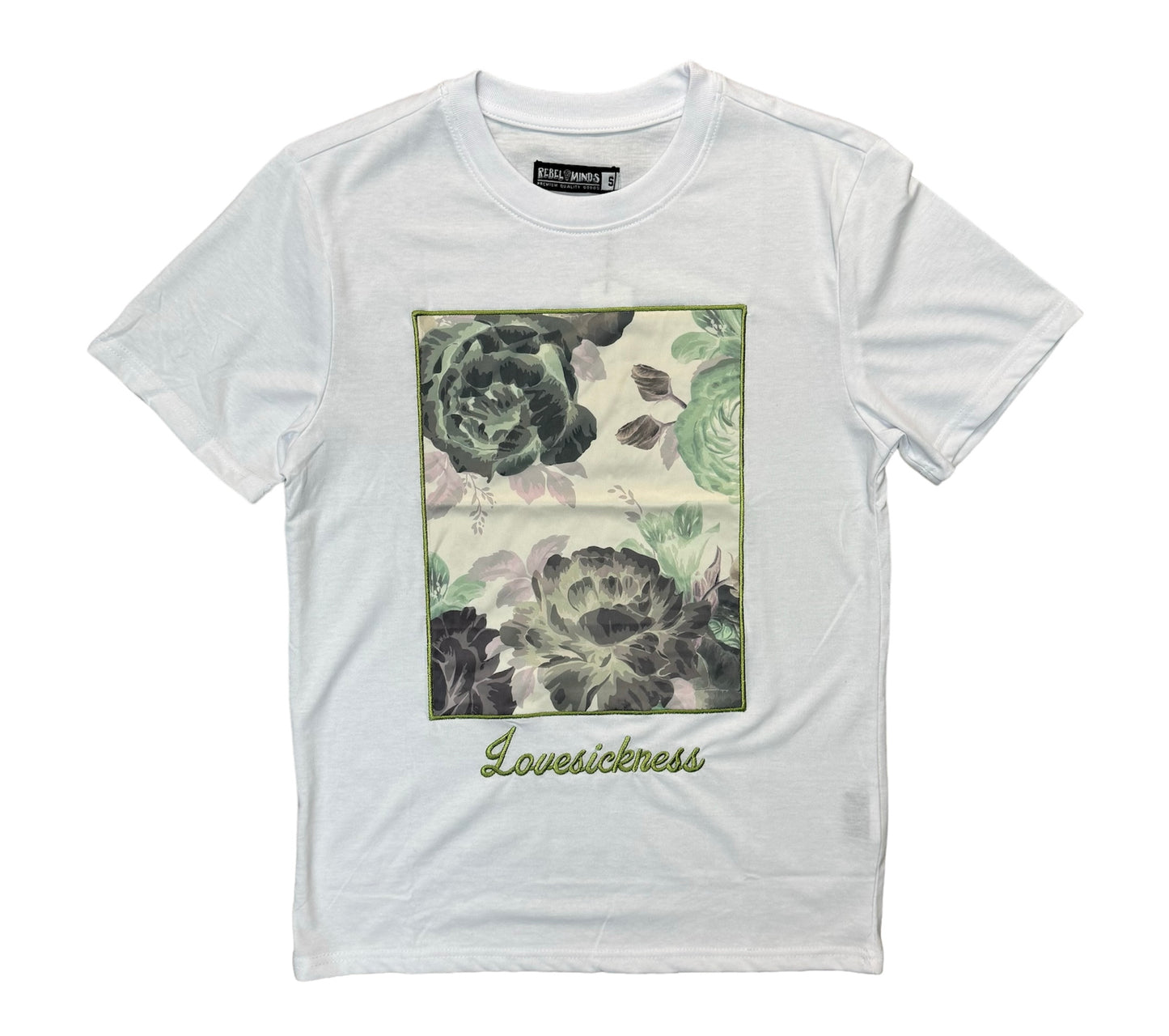 REBEL MINDS VINTAGE ROSE GRAPHIC WHITE TEE