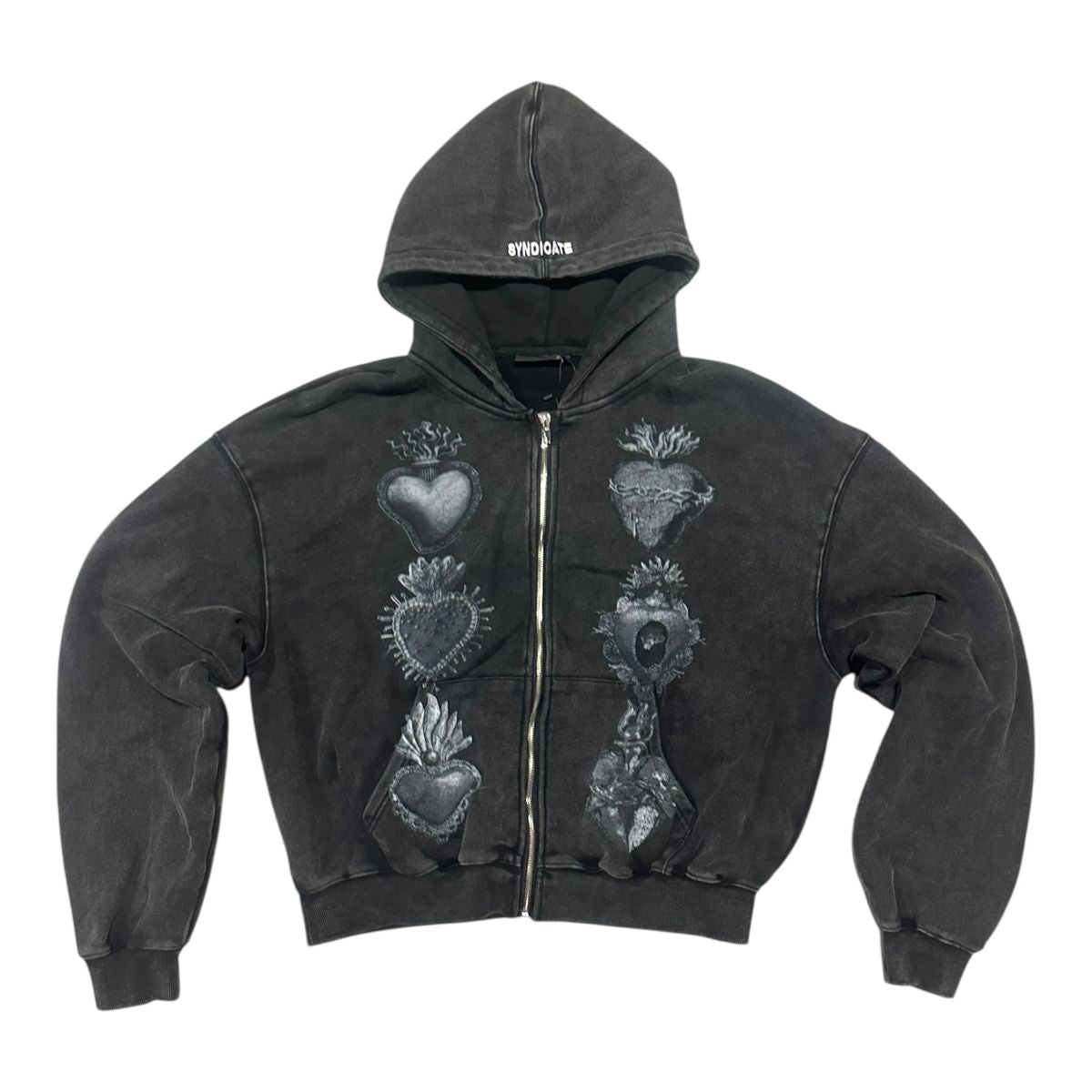 Syndicate " Hearts" ZiP Up Wash Black Men's