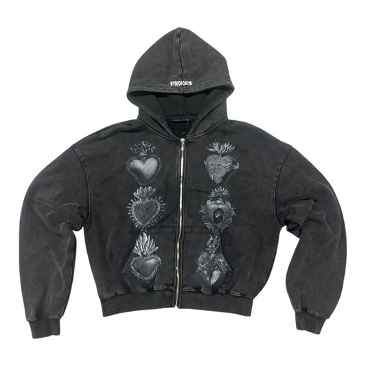 Syndicate " Hearts" ZiP Up Wash Black Men's