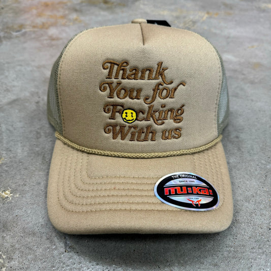 Muka Thank You Khaki Trucker Hat