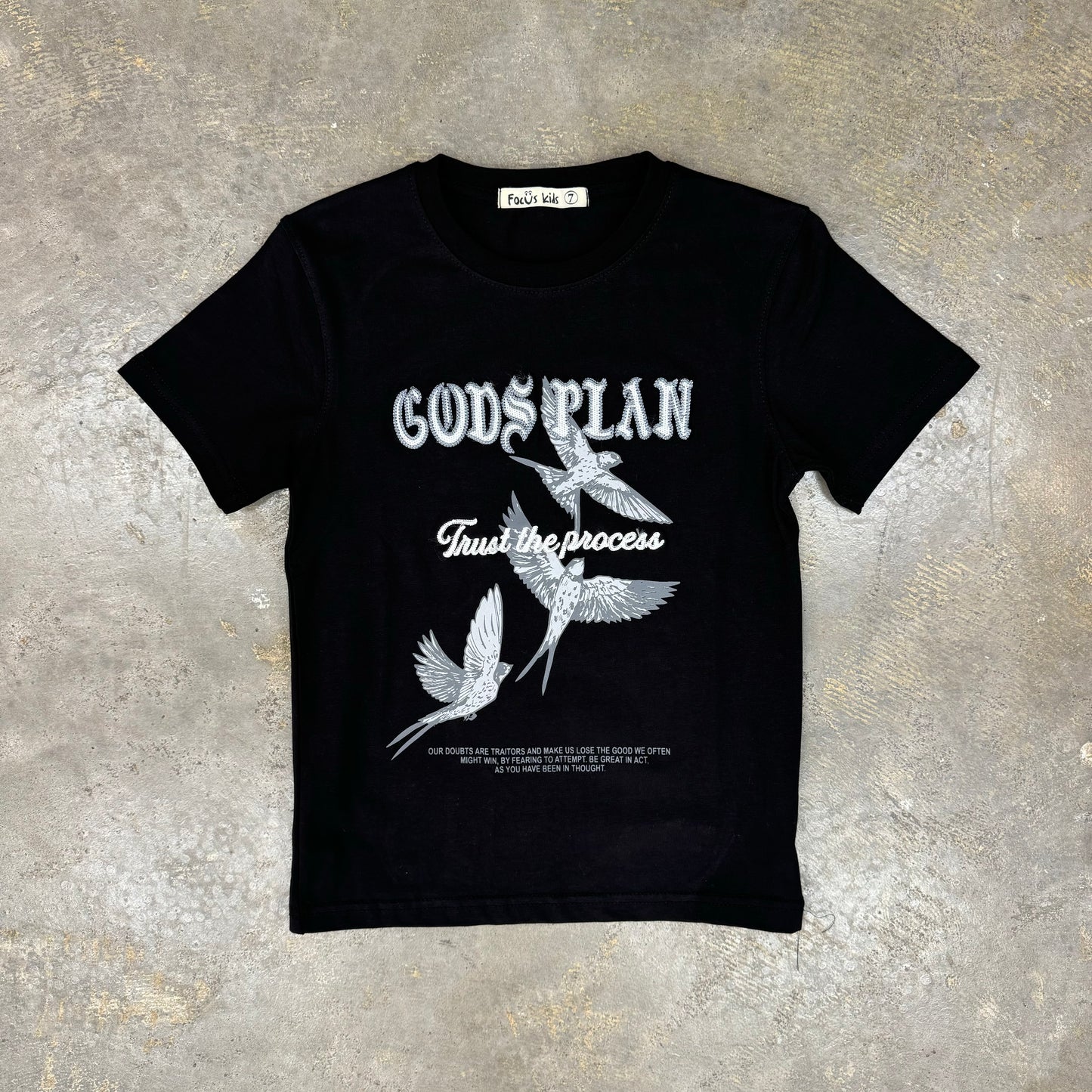 Focus Gods Plan Black T-shirt Toddler