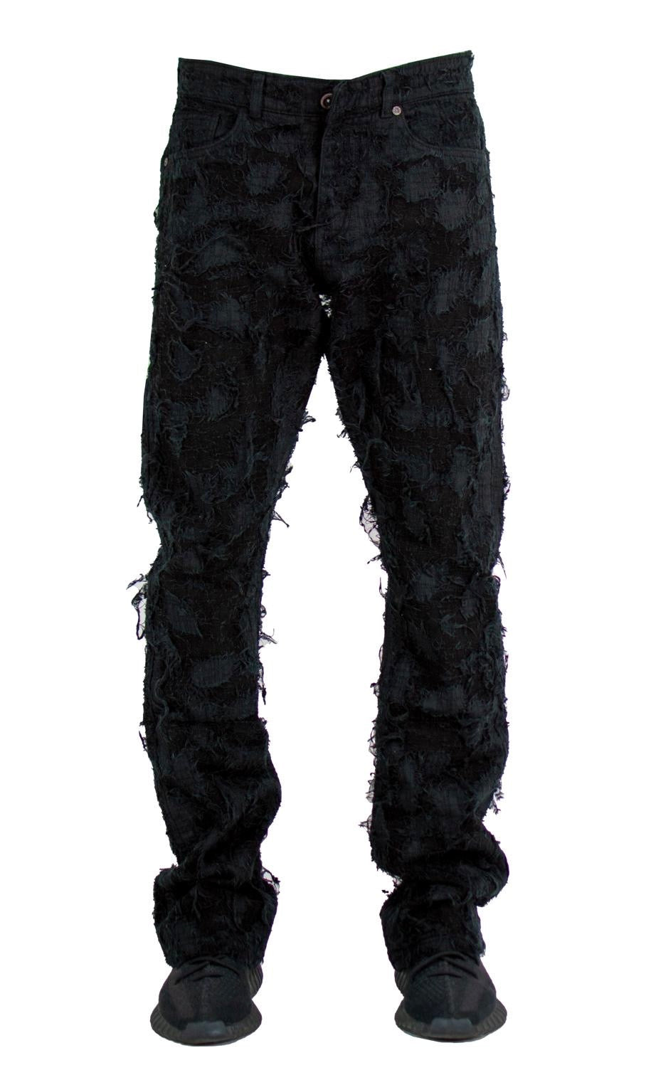 Focus Denim Patchwork Black Stacked Flare