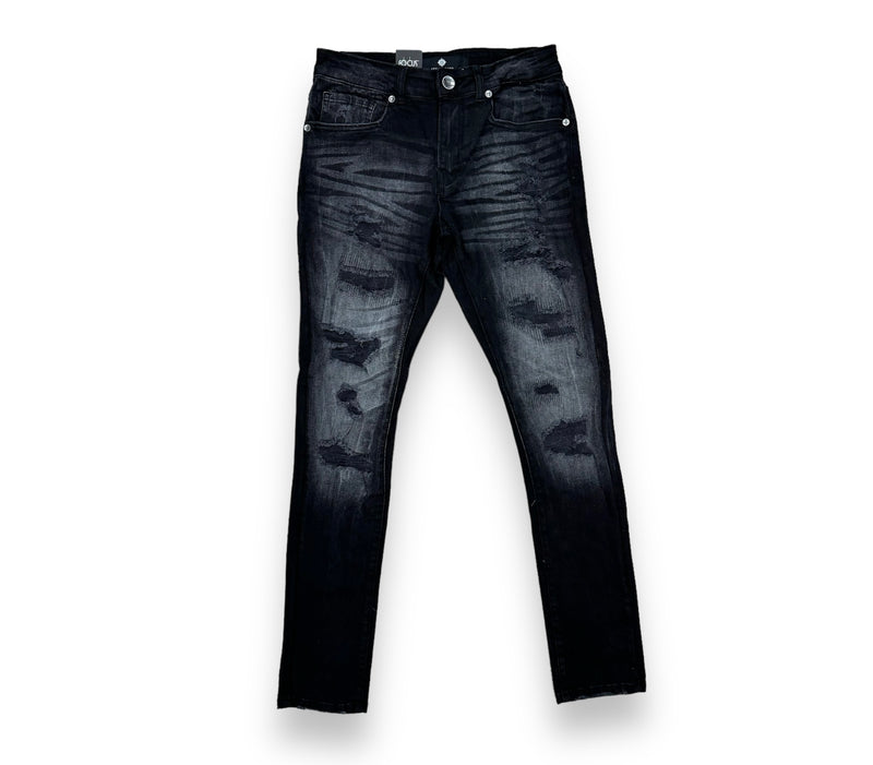 Focus Denim R&R Light Distressed Wash Black