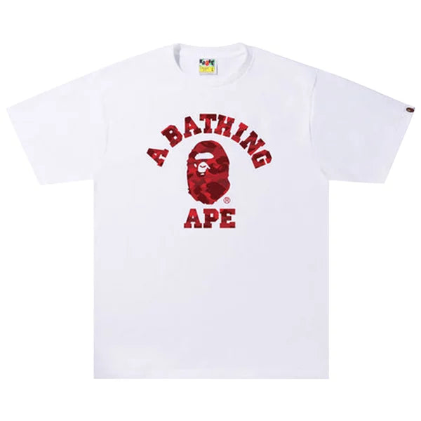 A Bathing Ape Bape Color Camo College Tee White