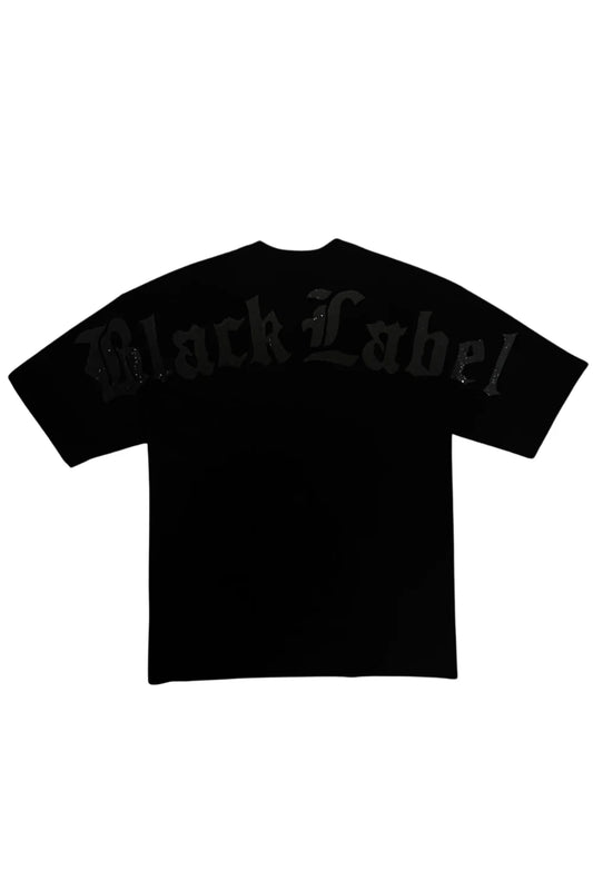 Rawyalty Men Black Label "Bling " Black/Black Blue T-Shirt