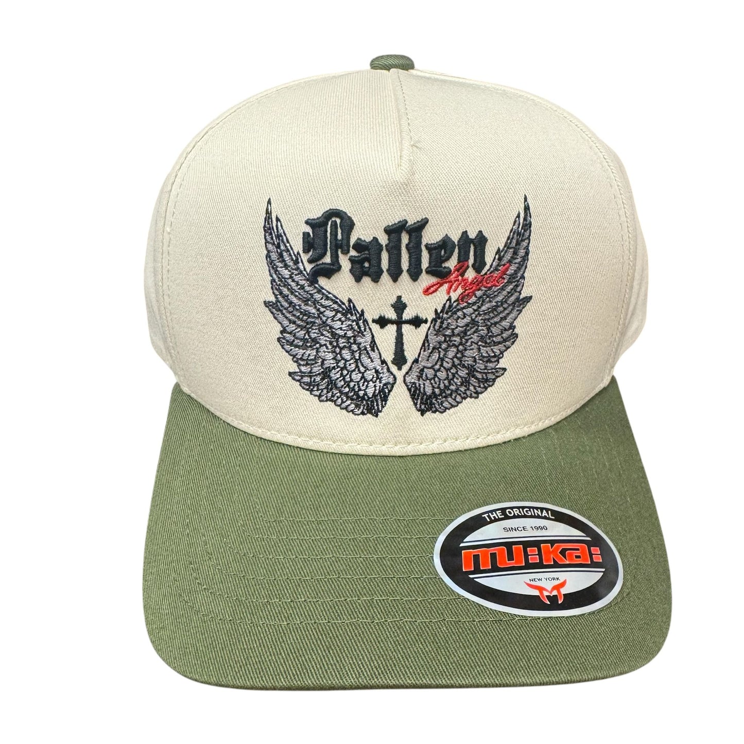 Muka Fallen Angle Ivory / Olive  Snap Hat