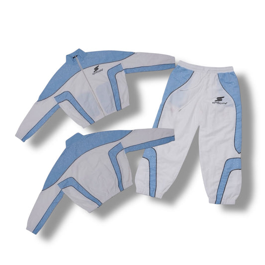 Syndicate "Naylon Jogger Set " Zip up Baby Blue/ White