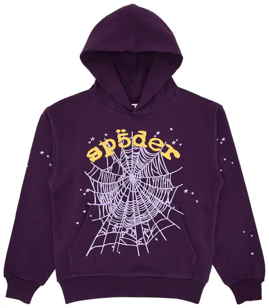 Spider Sp5der Star OG Web V2 Hoodie Purple