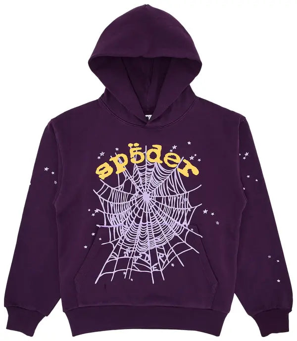 Spider Sp5der Star OG Web V2 Hoodie Purple