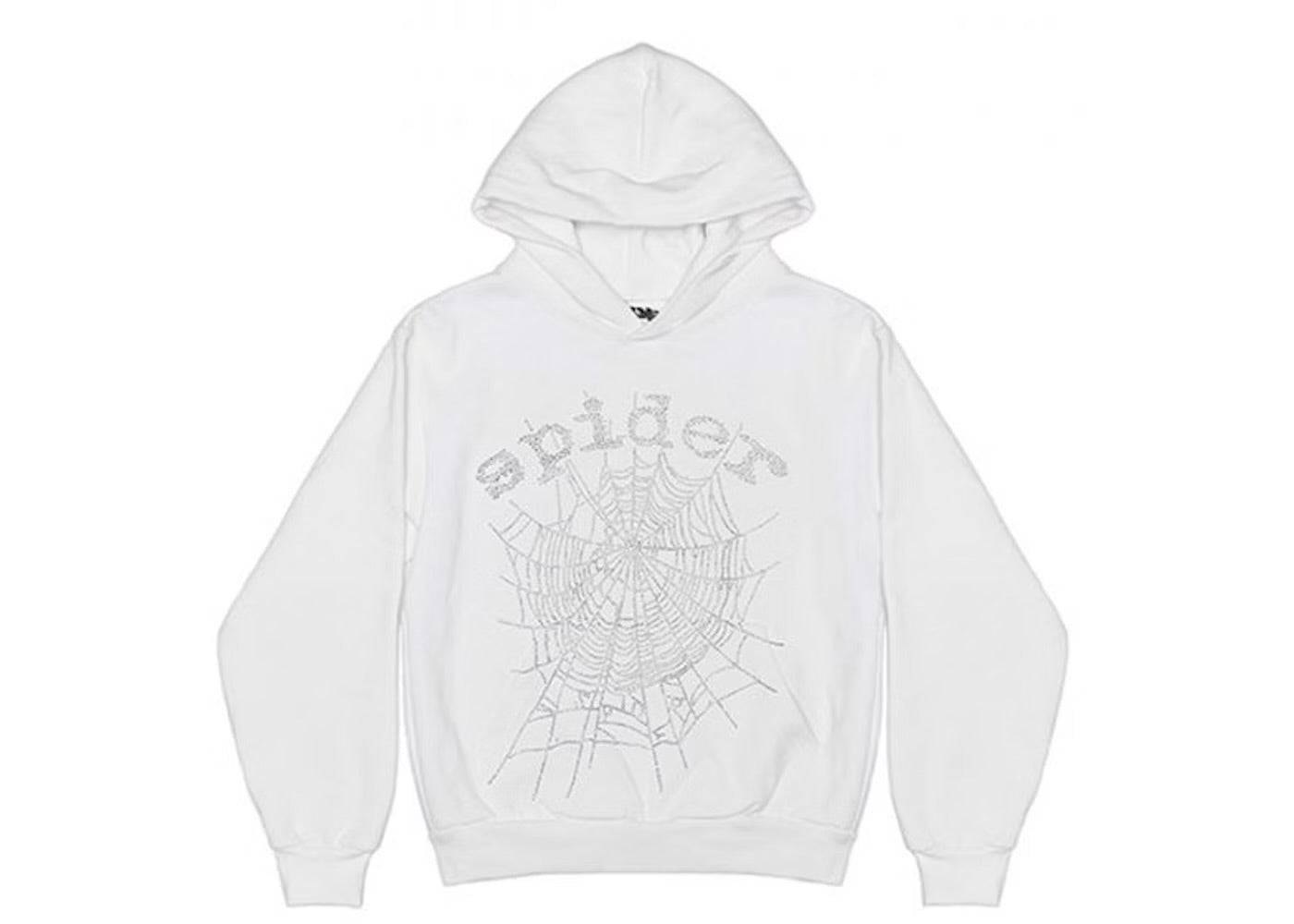 Spider OG Rhinestone Logo White Hoodie