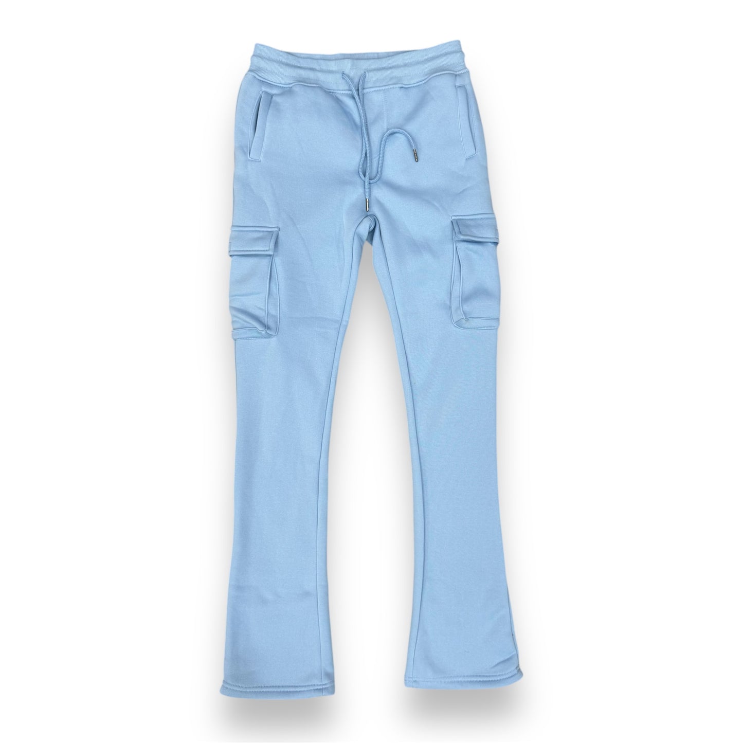 Octagon Stacked Flare Cargo Fleece Light Blue Jogger Boy's